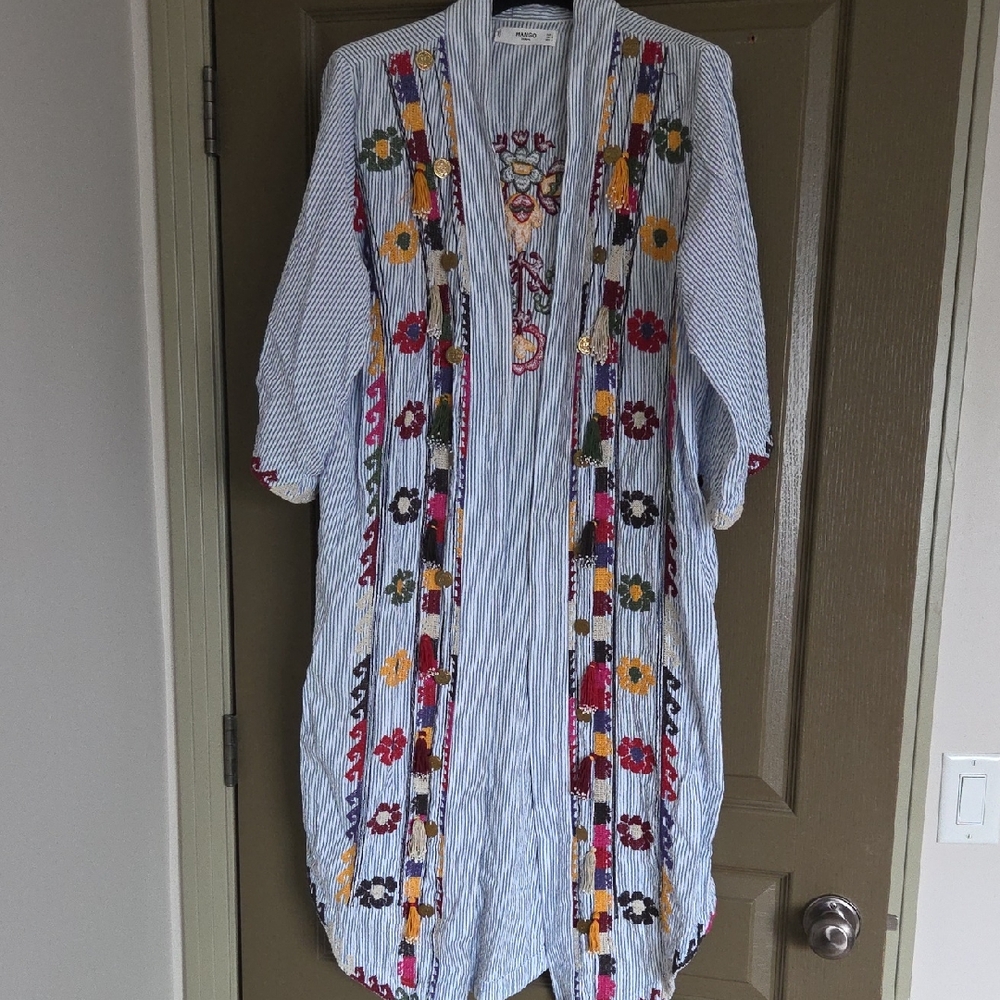 Mango Multicolor Embroidered Kimono